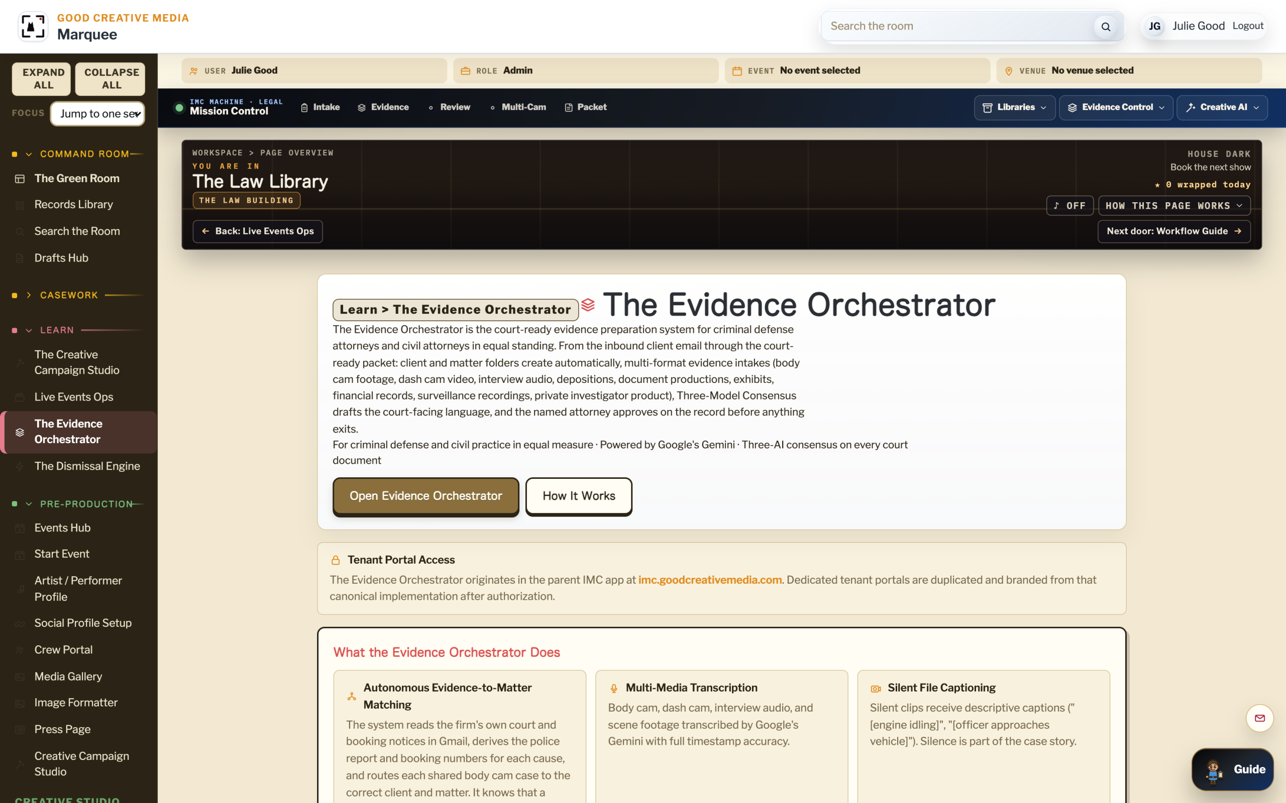 IMC Machine Evidence Orchestrator learning workspace