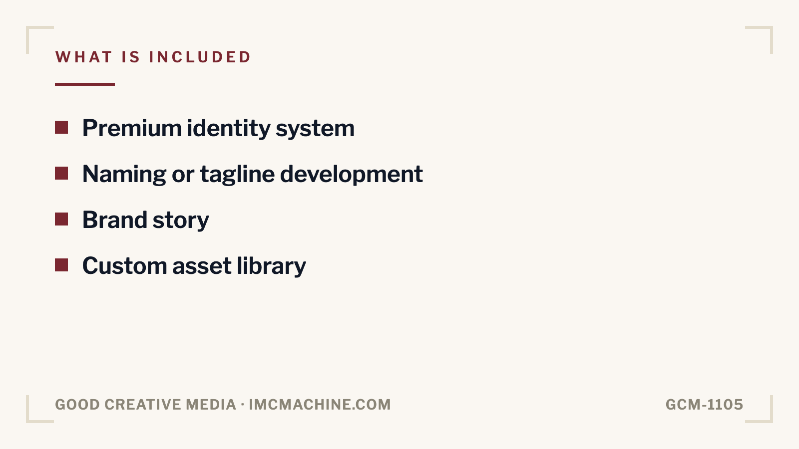 GCM-1105. Full brand identity package