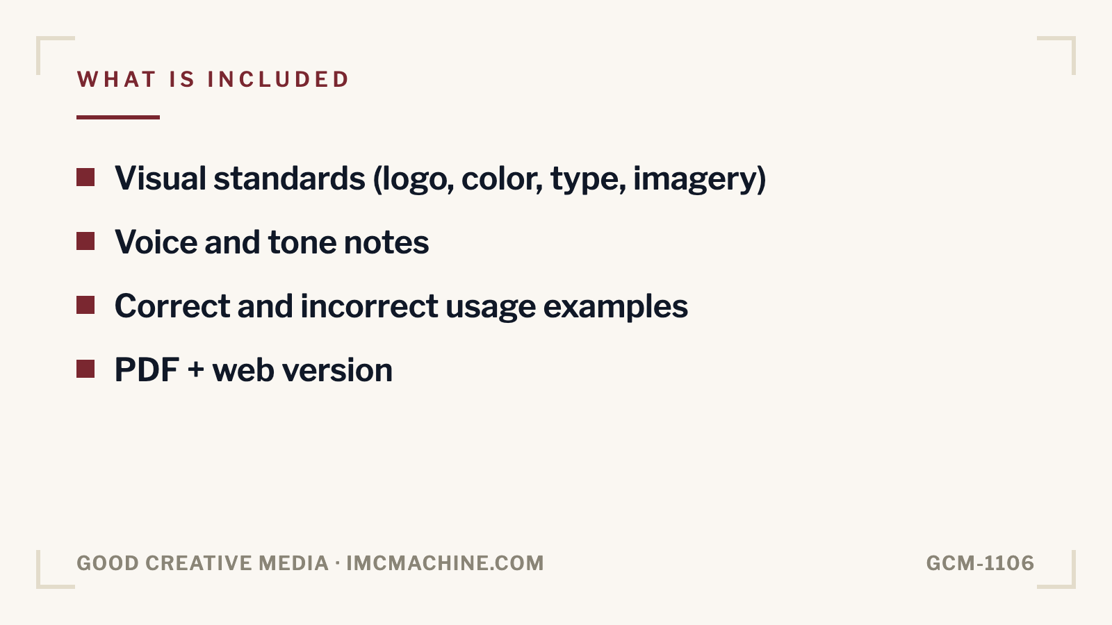 GCM-1106. Brand guidelines document