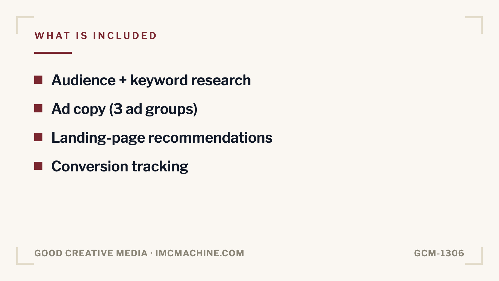 GCM-1306. Paid search campaign setup