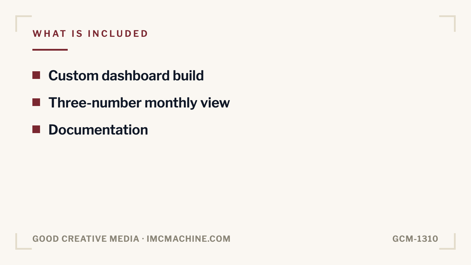 GCM-1310. Conversion tracking + dashboard