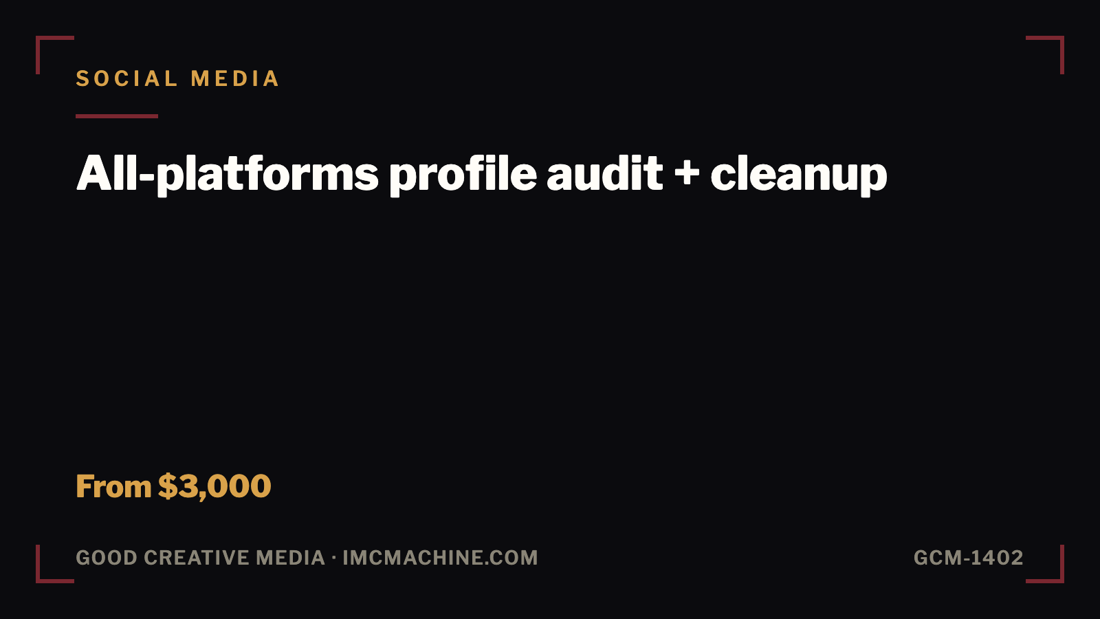 GCM-1402. All-platforms profile audit + cleanup