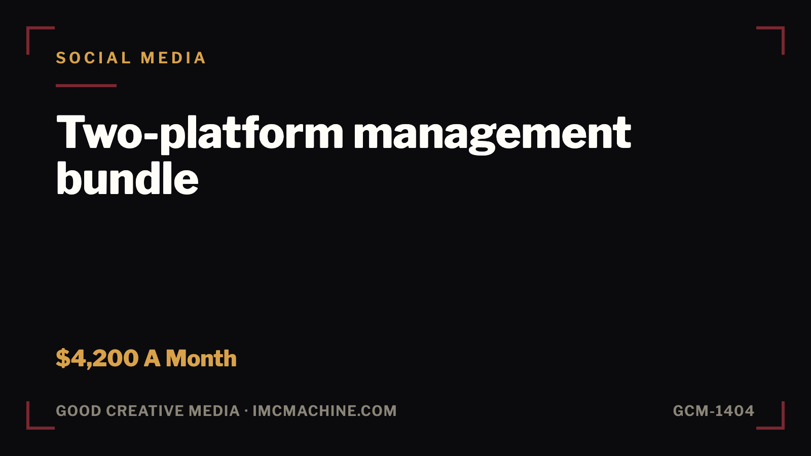 GCM-1404. Two-platform management bundle
