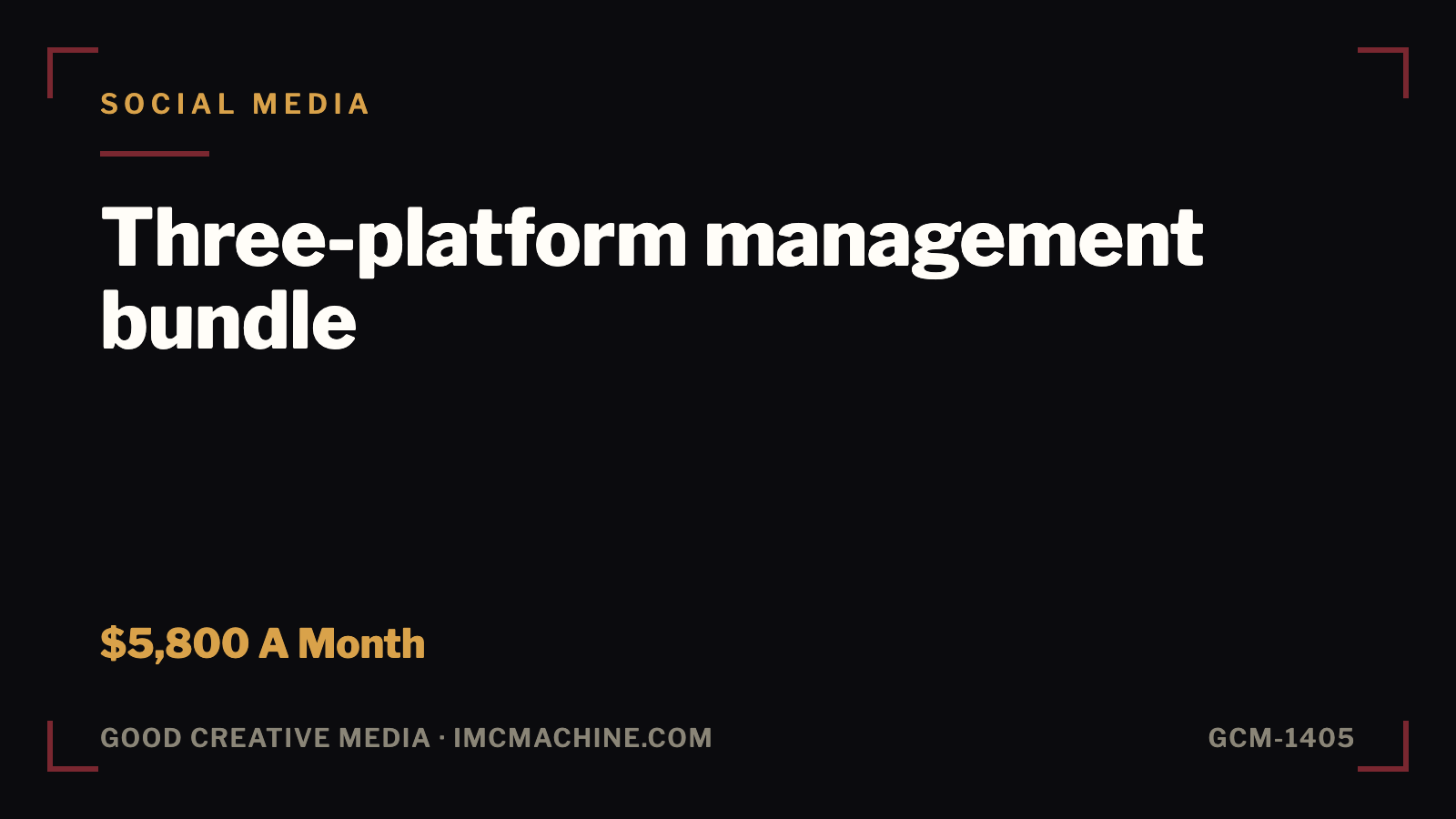 GCM-1405. Three-platform management bundle