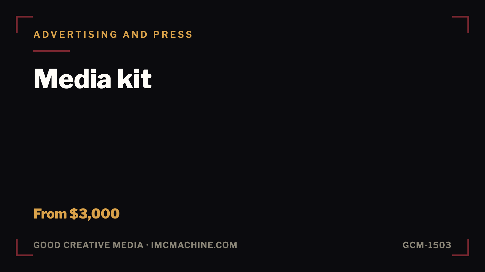 GCM-1503. Media kit