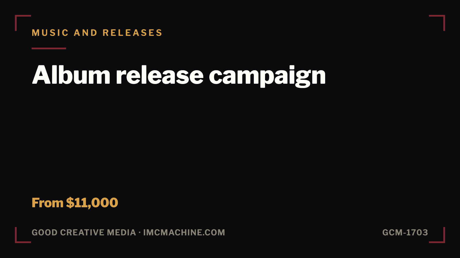 GCM-1703. Album release campaign
