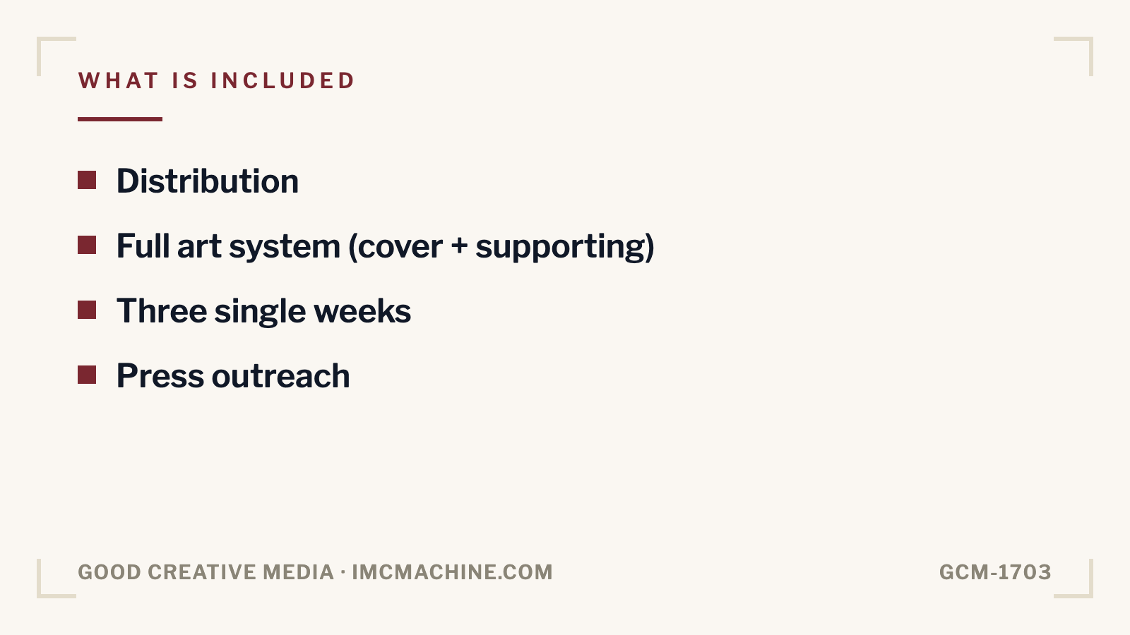 GCM-1703. Album release campaign