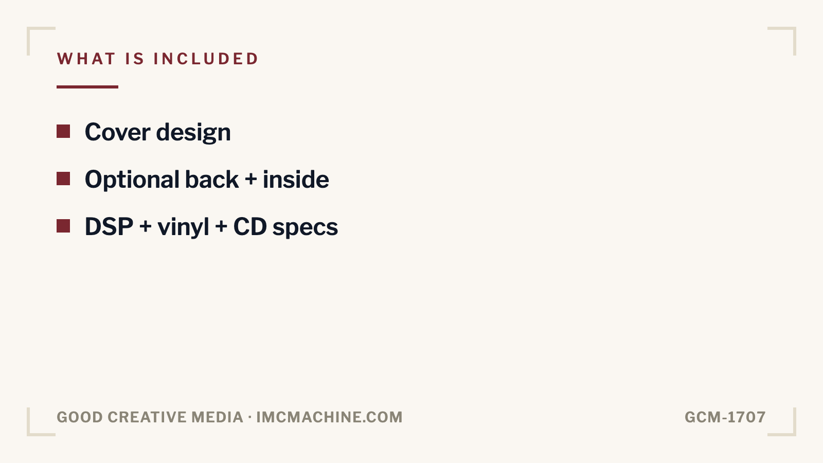 GCM-1707. Album artwork