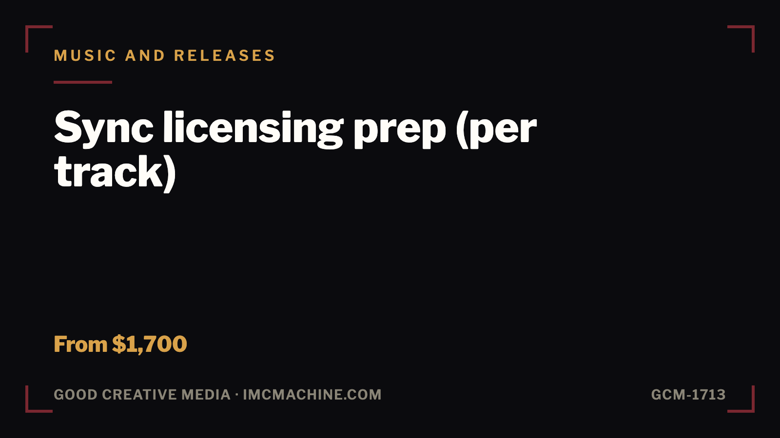 GCM-1713. Sync licensing prep (per track)