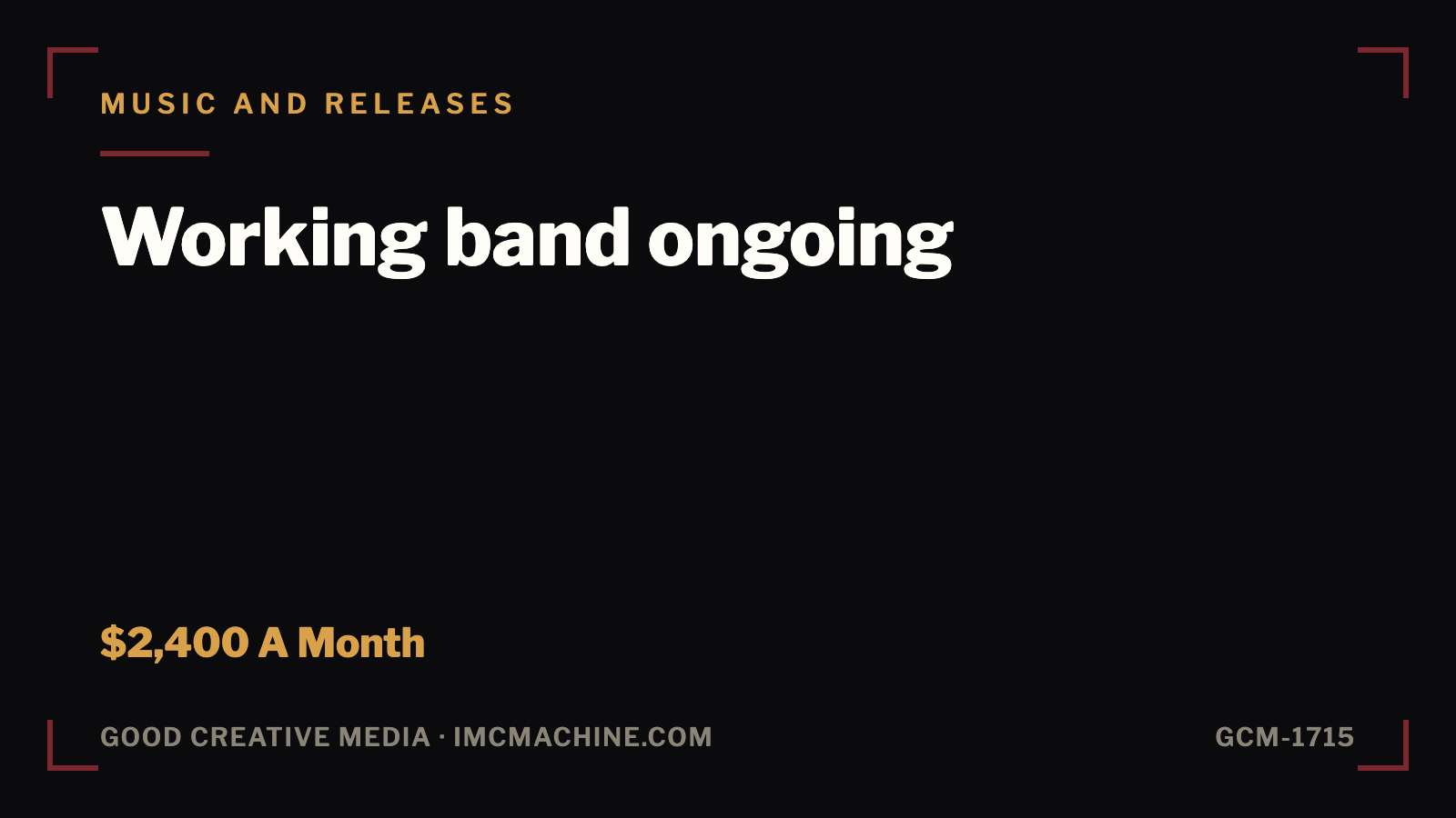 GCM-1715. Working band ongoing
