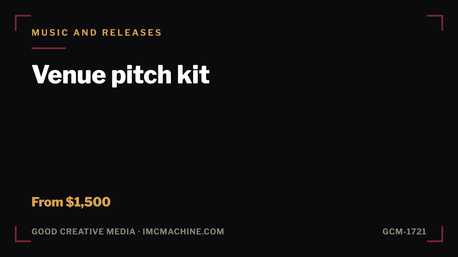 GCM-1721. Venue pitch kit