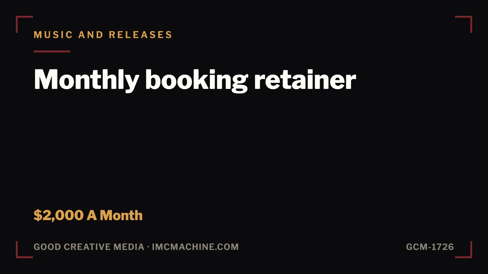 GCM-1726. Monthly booking retainer