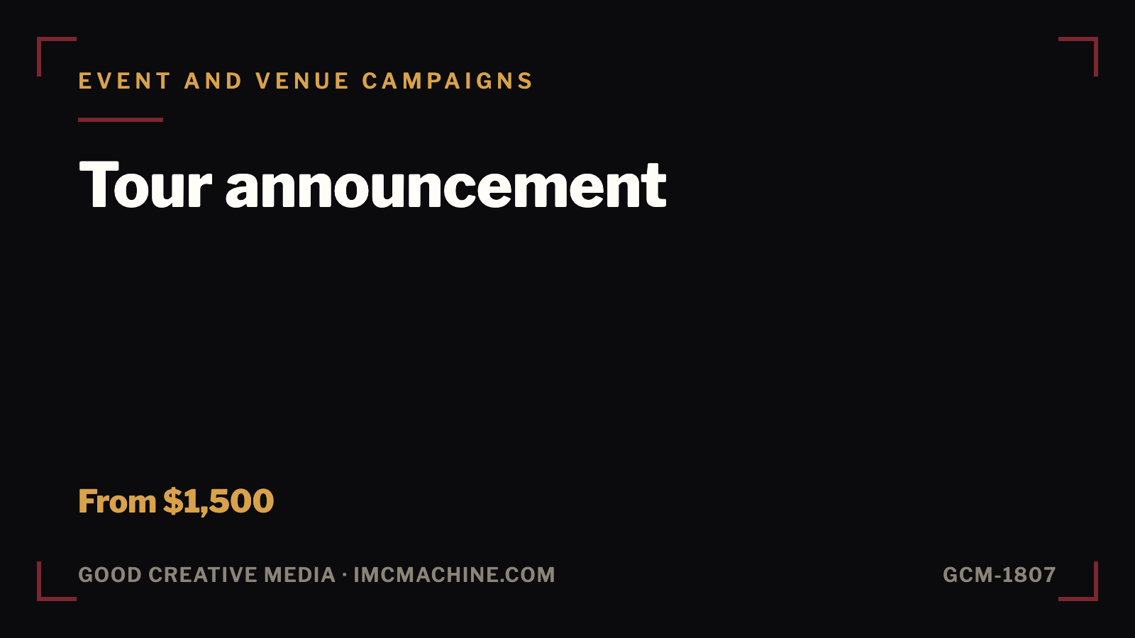 GCM-1807. Tour announcement