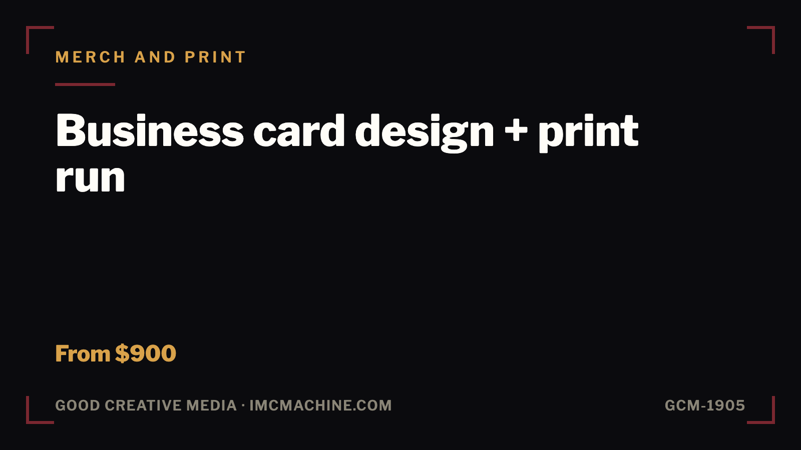 GCM-1905. Business card design + print run