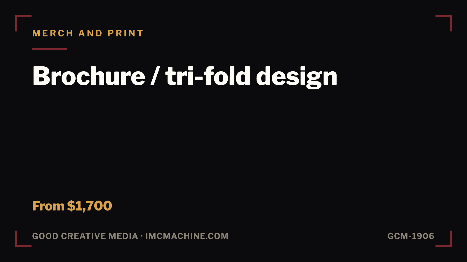 GCM-1906. Brochure / tri-fold design