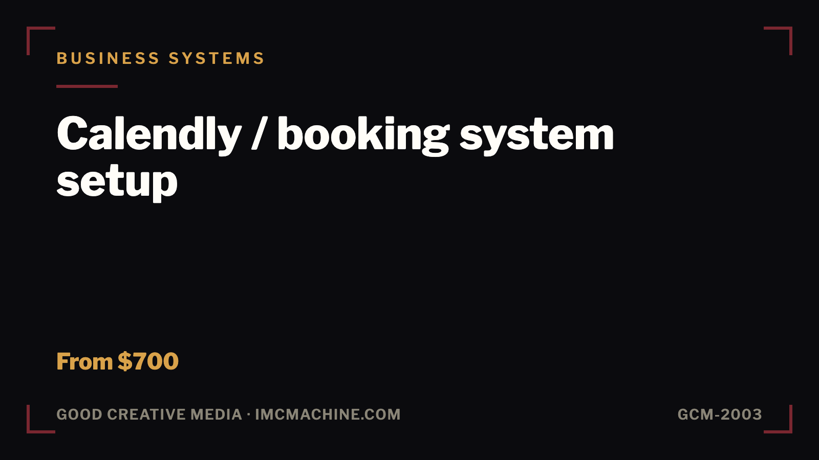 GCM-2003. Calendly / booking system setup