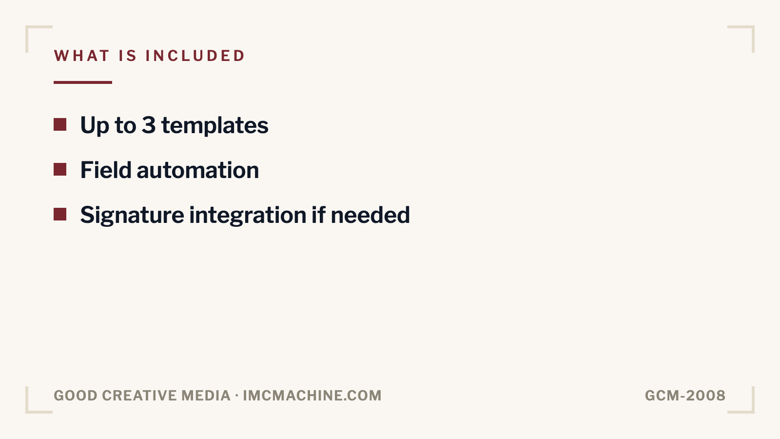GCM-2008. Document automation