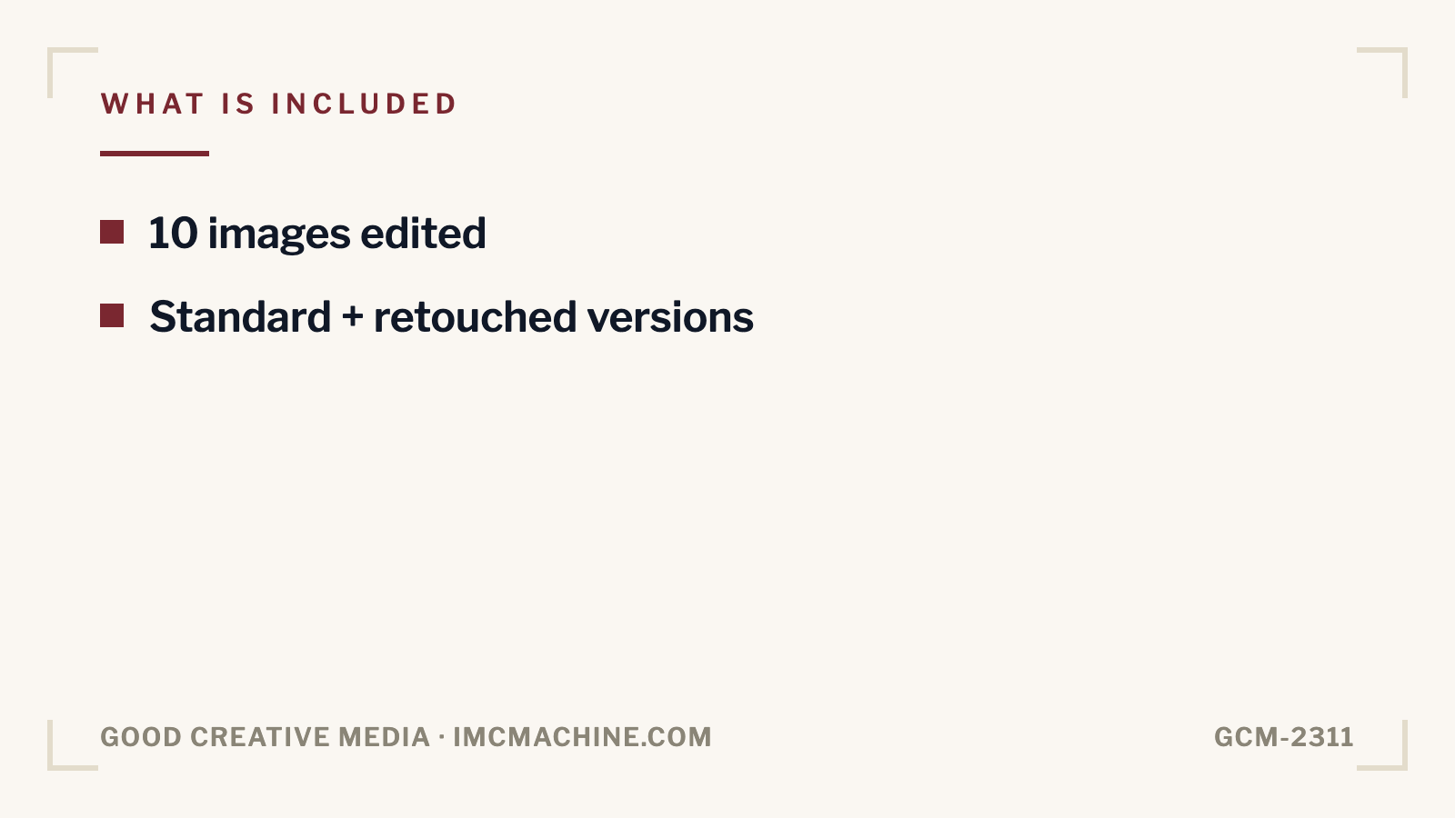 GCM-2311. Photo editing / retouching pack (10 images)