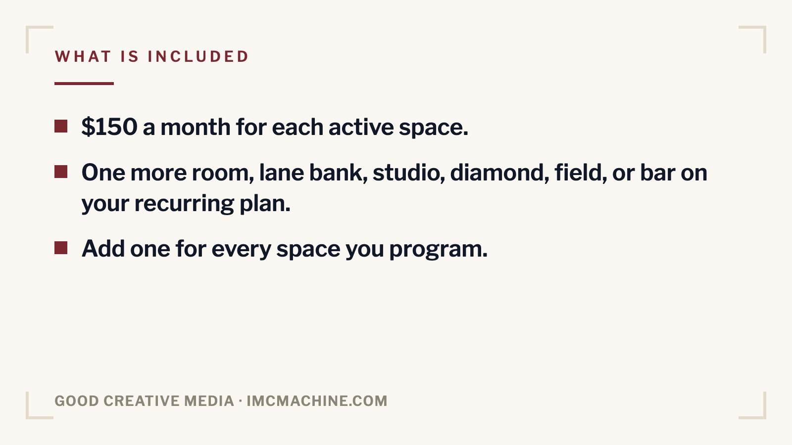 Recurring Programming, Per Active Space