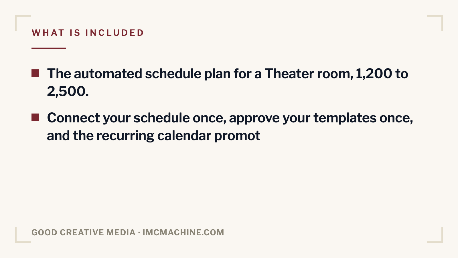 Recurring Programming, Theater